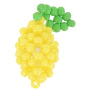 Breloque citron 19x10 mm en perles de rocailles - Jaune - Vert x1|raw }}