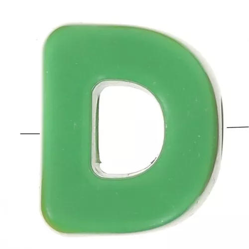 Assortiment perles lettre alphabet 20x17 mm en acrylique - D - Multicolore x10