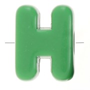 Assortiment perles lettre alphabet 21x16 mm en acrylique - H - Multicolore x10|raw }}