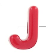 Assortiment perles lettre alphabet 20x13 mm en acrylique - J - Multicolore x10|raw }}