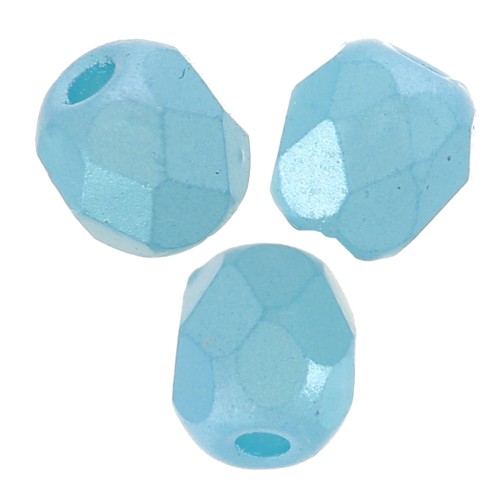 Facettes 3 mm Alabaster Pastel Aqua x50