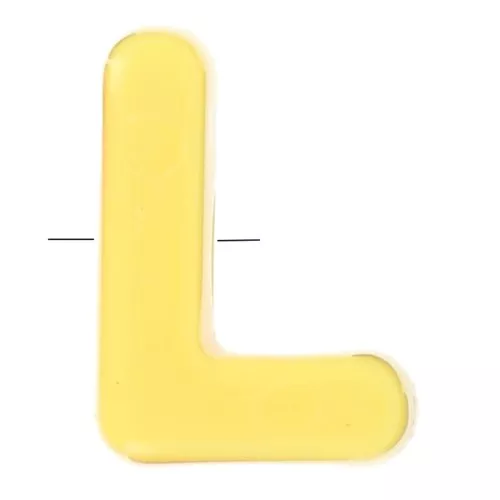 Assortiment perles lettre alphabet 20x15 mm en acrylique - L - Multicolore x10