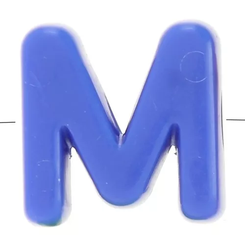 Assortiment perles lettre alphabet 21x20 mm en acrylique - M - Multicolore x10