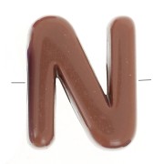 Assortiment perles lettre alphabet 21x17 mm en acrylique - N - Multicolore x10|raw }}