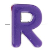 Assortiment perles lettre alphabet 21x15 mm en acrylique - R - Multicolore x10|raw }}