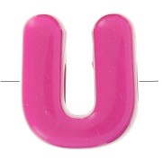 Assortiment perles lettre alphabet 20x17 mm en acrylique - U - Multicolore x10|raw }}
