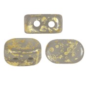 Perles en verre Lipsi® par Puca® 4x6 mm - Dapple Gray Gold splash x10g