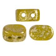 Perles en verre Lipsi® par Puca® 4x6 mm - Green Avocado Gold splash x10g|raw }}