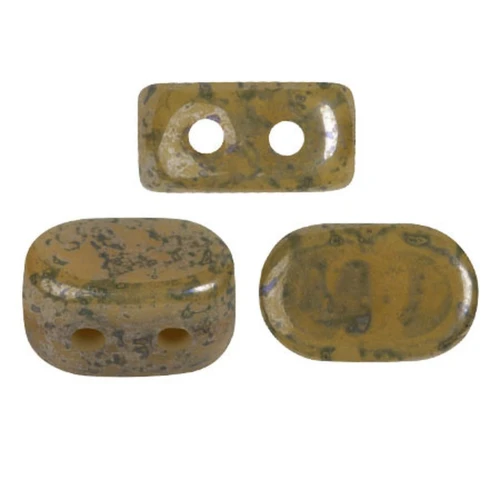 Perles en verre Lipsi® par Puca® 4x6 mm - Green Avocado marble x10g