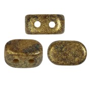 Perles en verre Lipsi® par Puca® 4x6 mm - Green Avocado gold spotted x10g|raw }}