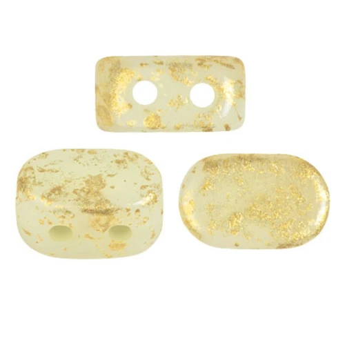 Perles en verre Lipsi® par Puca® 4x6 mm - Light Citrus Gold splash x10g