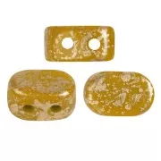Perles en verre Lipsi® par Puca® 4x6 mm - Yellow Amber Gold splash x10g