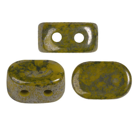 Perles en verre Lipsi® par Puca® 4x6 mm - Yellow Amber marble x10g