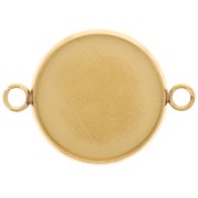 Intercalaire serti pour cabochon fond plat 18 mm - Acier inoxydable 303L Doré x1