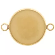 Intercalaire serti pour cabochon fond plat 18 mm - Acier inoxydable 303L Doré x1