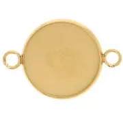 Intercalaire serti pour cabochon fond plat 16 mm - Acier inoxydable 304L Doré x1