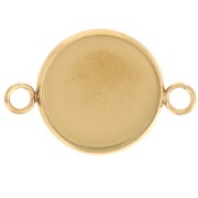 Intercalaire serti pour cabochon fond plat 14 mm - Acier inoxydable 304L Doré x1|raw }}