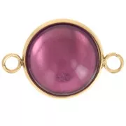 Intercalaire serti pour cabochon fond plat 14 mm - Acier inoxydable 304L Doré x1