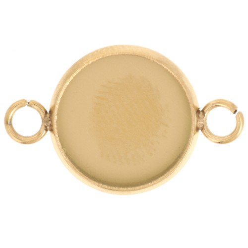 Intercalaire serti pour cabochon fond plat 12 mm - Acier inoxydable 304L Doré x1