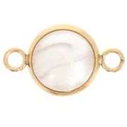 Intercalaire serti pour cabochon fond plat 10 mm - Acier inoxydable 304L Doré x1