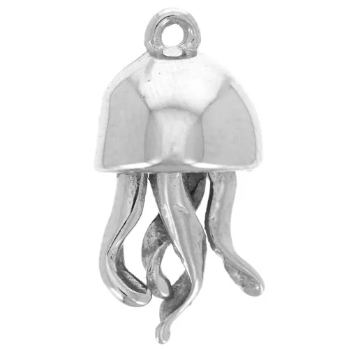 Breloque méduse 16x9 mm - Acier inoxydable 304L x1