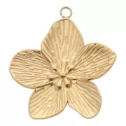 Pendentif fleur de cerisier 28x25 mm - Acier inoxydable 304L Doré x1