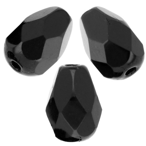 Poires facettées 7x5 mm Jet  x25