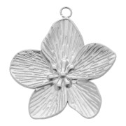 Pendentif fleur de cerisier 28x25 mm - Acier inoxydable 304L x1