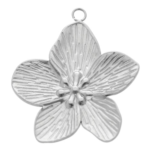 Pendentif fleur de cerisier 28x25 mm - Acier inoxydable 304L x1