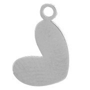 Breloque coeur 10x6.5 mm avec résine époxy - Acier inoxydable 316L - Rouge x1