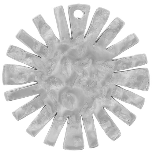 Breloque soleil martelé 15 mm - Acier inoxydable 316L x1