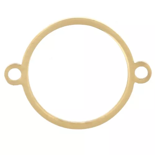 Intercalaire cercle évidé 10 mm - Acier inoxydable 316L Doré x1