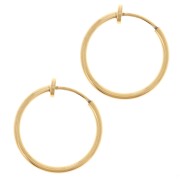 Créoles clips - Pour oreilles non percées 19 mm - Acier inoxydable 304L Doré x2