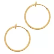 Créoles clips - Pour oreilles non percées 19 mm - Acier inoxydable 304L Doré x2