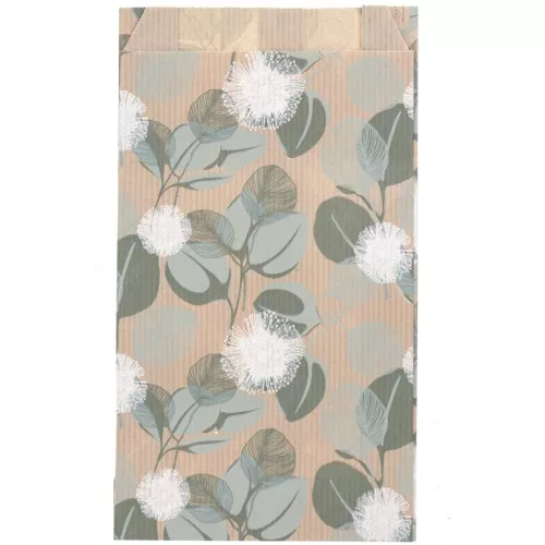 Pochette en papier 12x4.5x19.5 cm - motif Eucalyptus - Vert x1