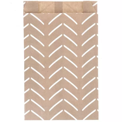 Pochette en papier 12x4.5x19.5 cm - motif Epis - Kraft Blanc x1