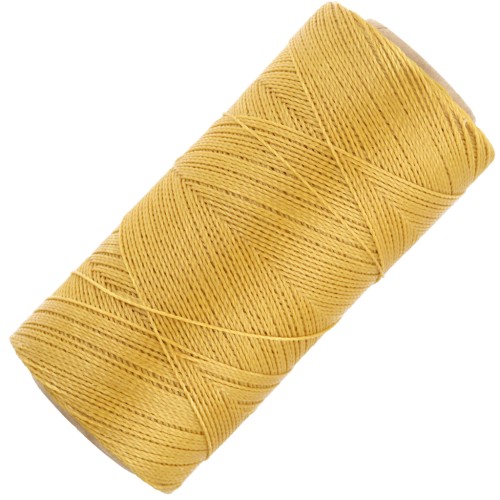 Bobine de fil ciré Linhasita pour micro macramé 0.5 mm - Moutarde (1466) x335m