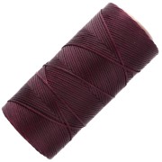 Bobine de fil métallisé ciré Linhasita pour macramé 1.4 mm - Cherry Black (630) x130m