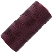 Bobine de fil plat ciré Linhasita pour macramé 1.4 mm - Cherry Black (630) x130m