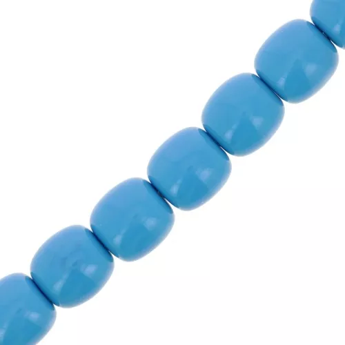 Perles tubes en résine opaque 11.5x11 mm - Bleu x37cm