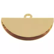 Embout pince demi-lune 18x11 mm - Doré x1