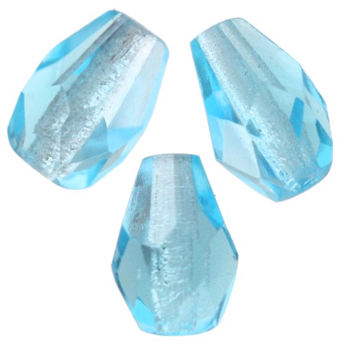 Perles poires facettées 7x5 mm - Aquamarine x25