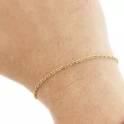 Chaîne maille Forçat limée 2 mm - Acier inoxydable 316L Doré x50cm