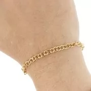 Chaîne maille Forçat ronde 4.9 mm - Acier inoxydable 316L Doré x50cm