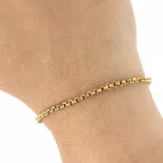 Chaîne maille Jaseron 3 mm - Acier inoxydable 316L Doré x50cm