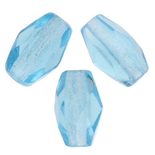 Perles olives facettées 6x4 mm - Aquamarine x25
