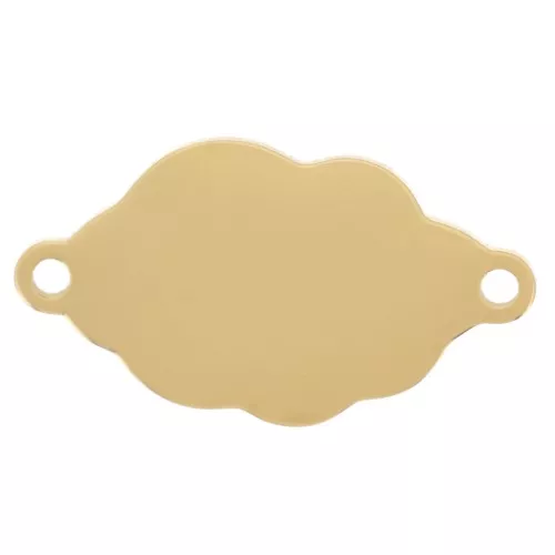 Intercalaire nuage 2 anneaux 20x11 mm - Acier inoxydable 304 Doré x1