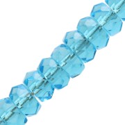 Perles rondelles Heishi facettées 6x3 mm - Aquamarine x25|raw }}