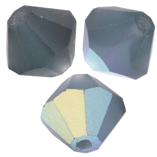 Perles toupies Preciosa - Rondelle Bead 6 mm - Montana AB Matt x12