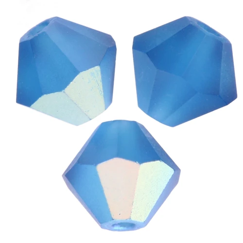 Perles toupies Preciosa - Rondelle Bead 5 mm - Capri Blue AB Matt x12